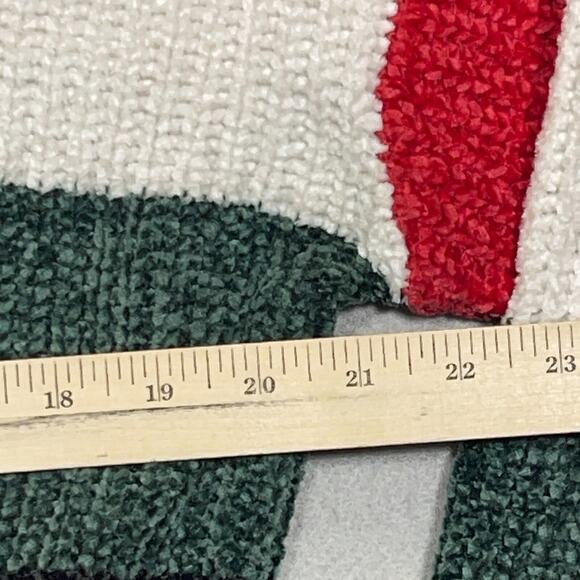 Luv Lane Striped Sweater Medium Red White Green Black Purple Pullover Knit - Picture 5 of 8